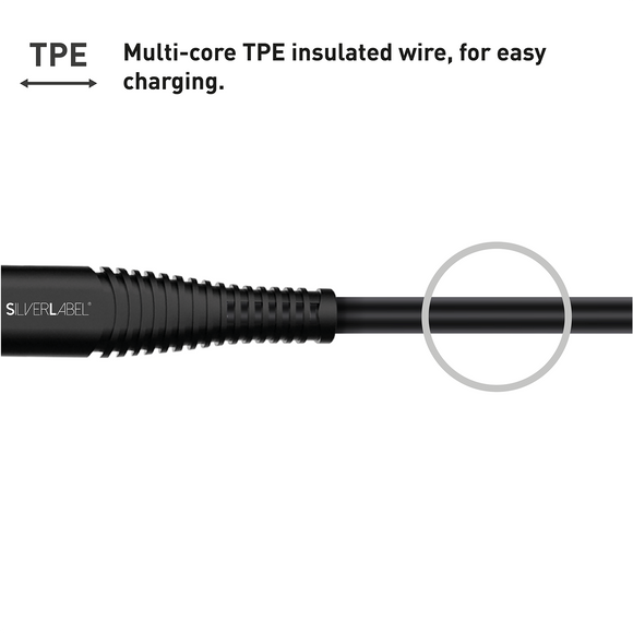 SilverLabel 1m USB-C to Lighting Cable Black 