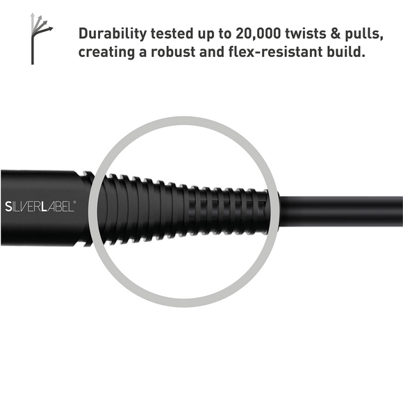 SilverLabel 1m USB-C to Lighting Cable Black 