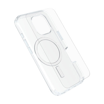 OtterBox Symmetry Clear MagSafe Cover + Premium Glass + Fast Charge Wall Charger 30W for iPhone 16 Pro