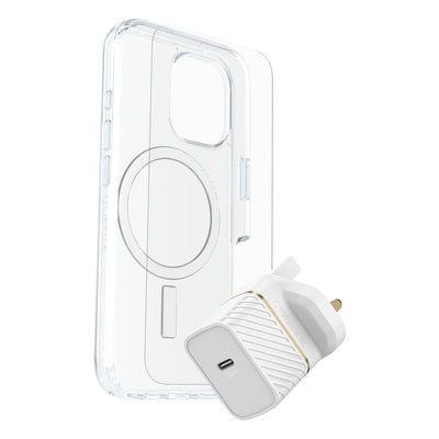 OtterBox Symmetry MagSafe Phone Kit iPhone 16 Pro Clear/White
