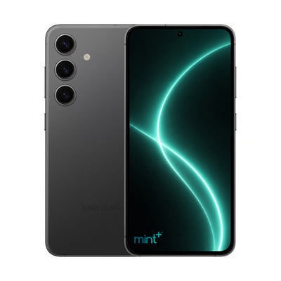 photo of Samsung Galaxy S24 plus black with mint+ wallpaper