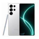 photo of Samsung Galaxy S25 ultra silver with mint+ wallpaper