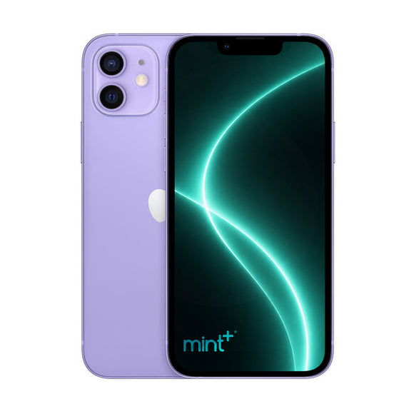 Photo of iPhone 12 purple with mint+ wallpaper