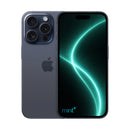 Photo of iPhone 15 pro max blue with mint+ wallpaper