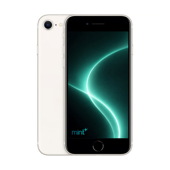 Photo of iPhone SE 3 white with mint+ wallpaper