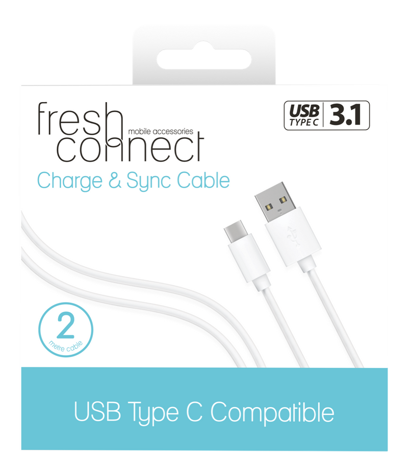 Fresh Connect Type-C 2m Cable -White